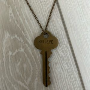 Believer bronze giving key necklace chain